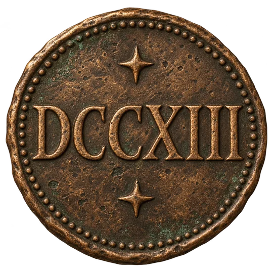 An English soul. A Houston secret. Bronze coin inscribed DCCXIII (713, Houston’s area code).